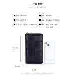 羊皮大编织长款女士钱包秋冬新款时尚真皮拉链手拿包大容量手机包